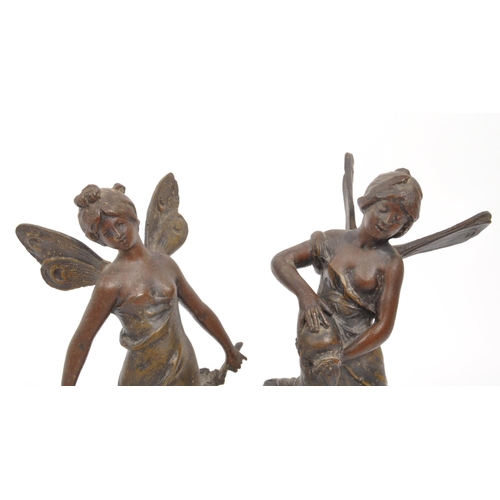 424 - After Auguste Moreau - La Source - A pair of early 20th century Art Nouveau bronze figures after Aug... 