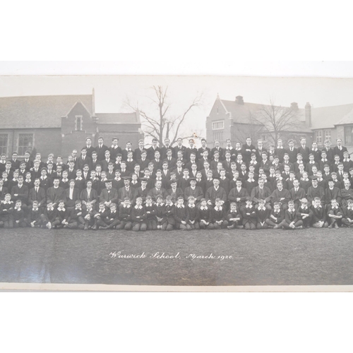 430 - An early 20th Century Warwick School year photograph from 1920 together with x10 black and white pos... 