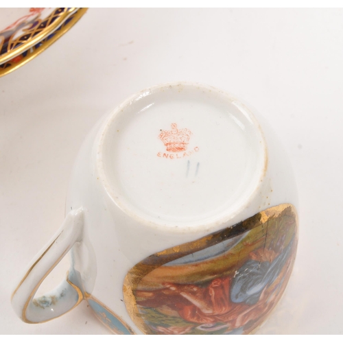 452 - A collection of assorted fine bone china cabinet cups and saucers to include Royal Crown Derby, Roya... 