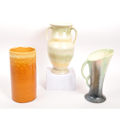 47 - Sylvac / Shorter & Sons - A collection of three 20th Century British studio pottery vases. Compr... 