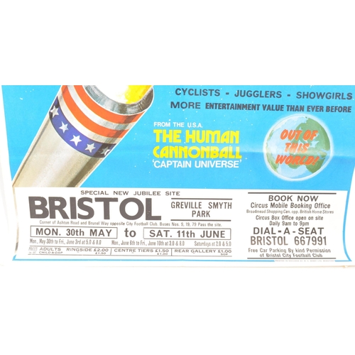 471 - Circus and local interest. Original poster for Bristol 1977 GERRY COTTLE'S CIRCUS at Greville Smyth ... 