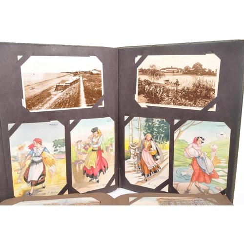 475 - Postcards. Single-family collection (approx 200) in two albums and loose. Earlier to late 20th centu... 