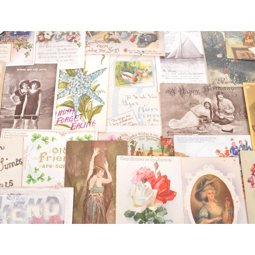 479 - Greetings postcards (approx 400). Variety of types: good luck, birthday, wedding wishes etc. Pre WWI... 