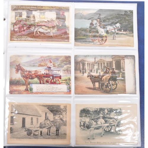 489 - Ireland. Album of postcards (113) mostly subject type. Comic, Greetings, Colleens, Jaunting cars / c... 