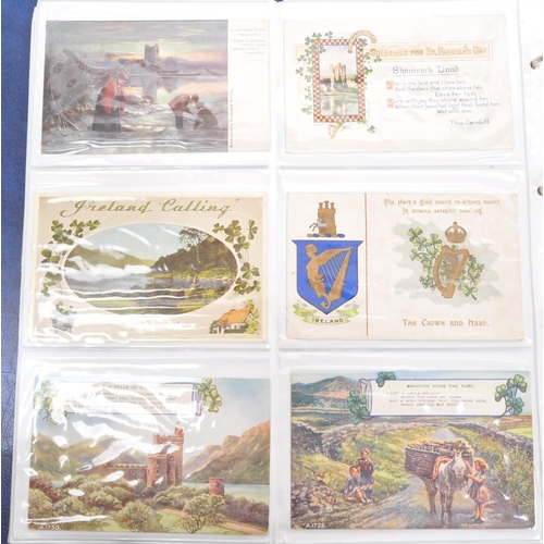 489 - Ireland. Album of postcards (113) mostly subject type. Comic, Greetings, Colleens, Jaunting cars / c... 