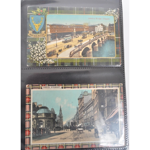 490 - Scotland Tartan themed postcards. Collection (170). Scottish Heraldry / Coats of Arms, topographic T... 