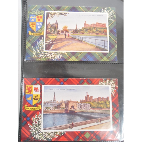 490 - Scotland Tartan themed postcards. Collection (170). Scottish Heraldry / Coats of Arms, topographic T... 