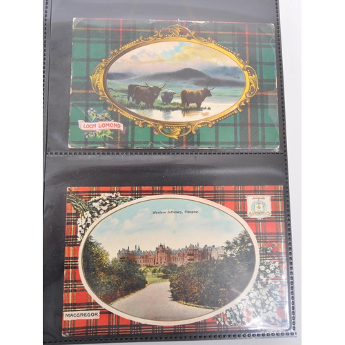 490 - Scotland Tartan themed postcards. Collection (170). Scottish Heraldry / Coats of Arms, topographic T... 