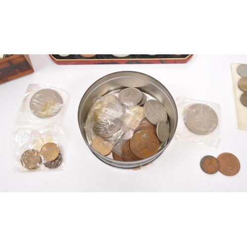 497 - A collection of 19th century and later coins to include a large collection of foreign currency, two ... 