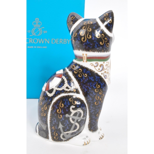 50 - Royal Crown Derby - A porcelain china limited edition Royal Crown Derby ' Wartime Cat ' paperweight ... 