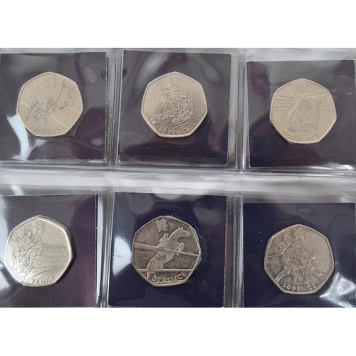 502 - A collection of 20th century British fifty pence 50p coins and two pound £2 coins to include approx ... 