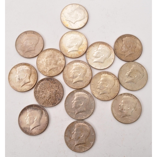 507 - A collection of USA ' Kennedy ' Half Dollar coins. Each of the 1964 half dollars being of .900 silve... 