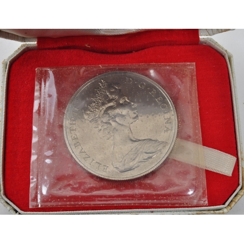 510 - Royal Mint - Two 1967 Royal Mint Gibraltar silver proof crown coins. The coins featuring Queen Eliza... 