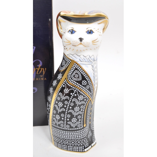 58 - Royal Crown Derby - A porcelain china limited edition Royal Crown Derby ' Pearly Queen ' cat paperwe... 