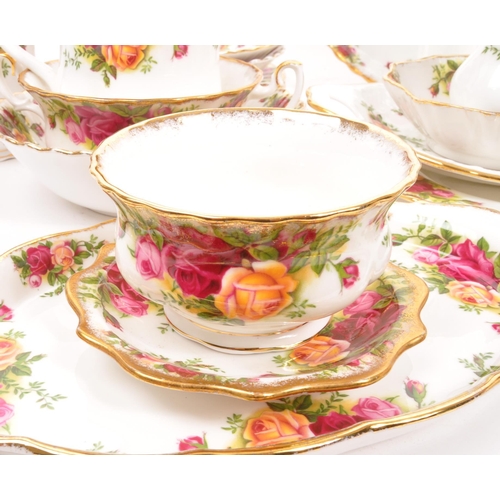 64 - Royal Albert - Old Country Roses - A vintage 20th century circa 1960s porcelain china tea service an... 