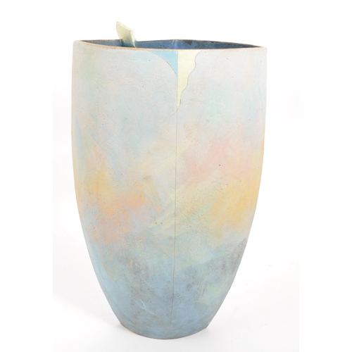 7 - Monte Sirota (active 20th century) - Mid century studio art pottery ceramic vase. In pastel colours ... 