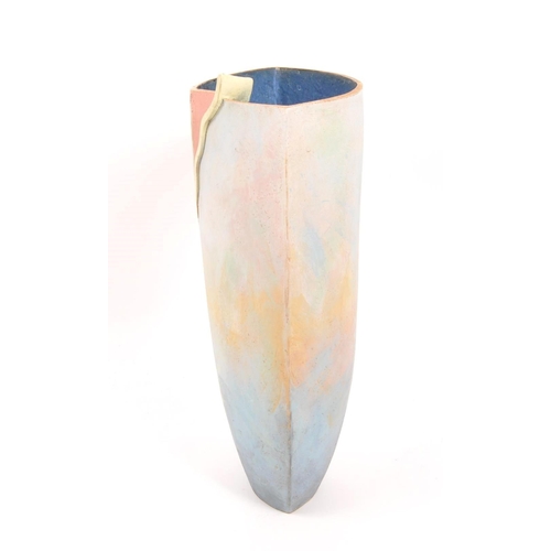 7 - Monte Sirota (active 20th century) - Mid century studio art pottery ceramic vase. In pastel colours ... 