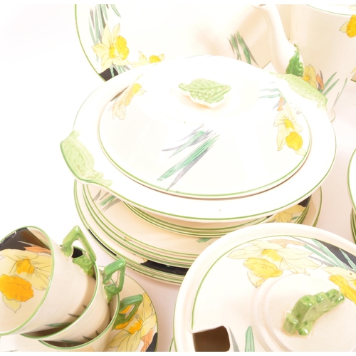 80 - Burleigh Ware - A 20th Century circa 1930s Art Deco china coffee and dinner service in the Daffodil ... 