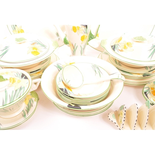 80 - Burleigh Ware - A 20th Century circa 1930s Art Deco china coffee and dinner service in the Daffodil ... 