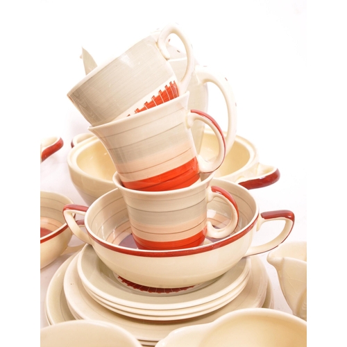 82 - Susie Cooper - An early 20th Century circa 1930s Art Deco ceramic coffee service and dinner service ... 