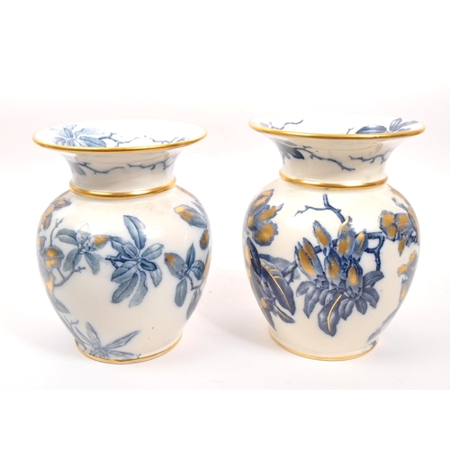 9 - Cauldron, England - A pair of vintage 20th century ceramic pottery vases. Having a circular flared r... 