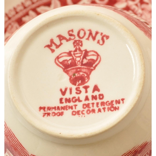 3 - Masons - Early 20th Century - A collection of English Ironstone red Vista Masons dinner service, dep... 