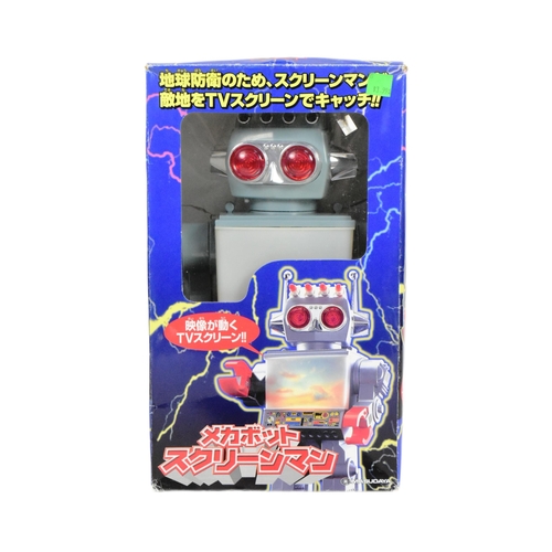 409 - Tinplate Toys - a vintage Japanese Masudaya Mechabot Screenman robot. Featuring flashing eyes, movin... 