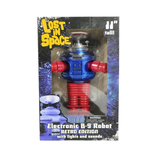 417 - Lost in Space - a vintage Diamond Select Toys Electronic B-9 Robot, retro edition, with lights and s... 