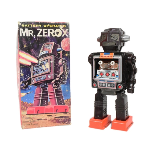 418 - Tinplate Toys - a vintage Japanese SH Horikawa Mr. Zerox robot, featuring stop'n go action, blinking... 