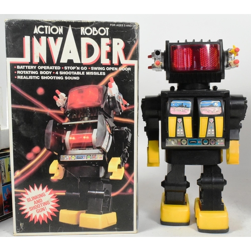 444 - Retro Toys - x3 Chinese Kamco battery operated robots, comprising of; Sentinel, Saturn and Invader. ... 