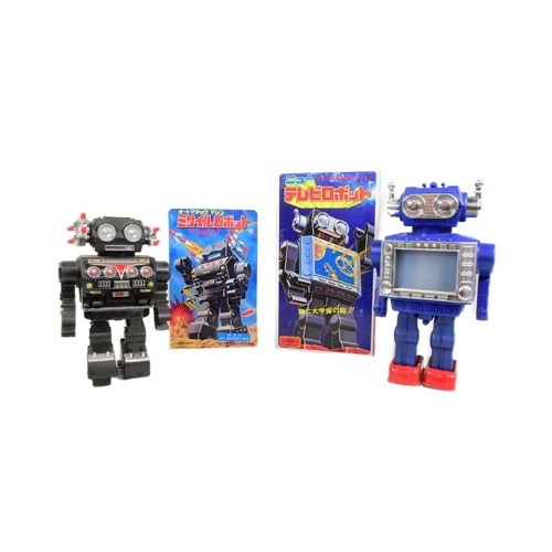 464 - Retro Toys - x2 Japanese SH Horikawa robots, comprising of; Missile Robot and TV Robot. Tested and b... 