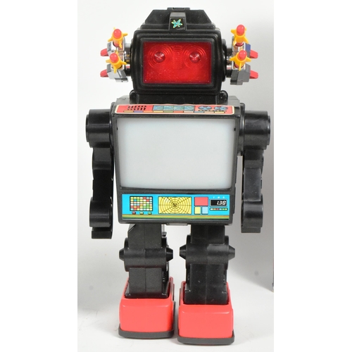 466 - Retro Toys - x2 space related robots with tv screens. Comprising of; T.V. Robot and Super Explorer b... 