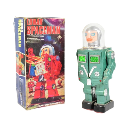 503 - Retro Toys - a Mego, made in Hong Kong, Lunar Spaceman robot, featuring a green plastic body, stop a... 