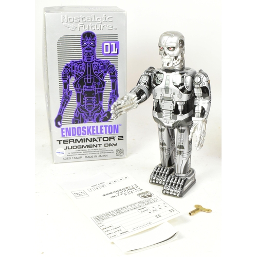 505 - Tinplate Toys - x2 Japanese Medicom Toy Nostalgic Future Terminator 2: Judgmet Day robots, comprisin... 