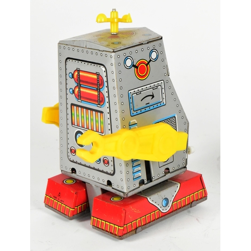 508 - Tinplate Toys - x2 vintage 1960s Japanese Noguchi wind-up robots, comprising of; Sparky Robot and Su... 