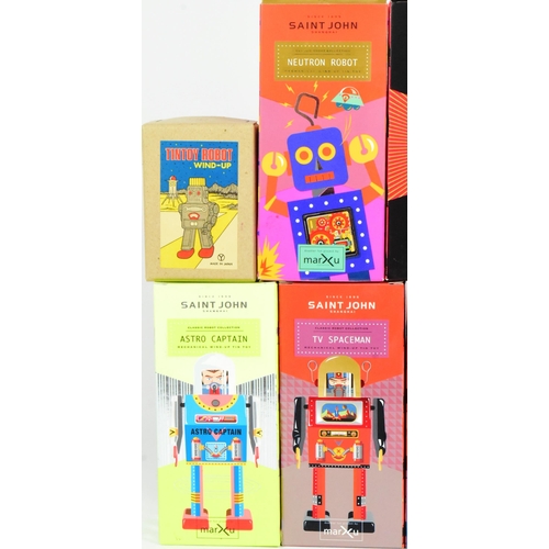 514 - Retro Toys - a collection of x13 wind-up robots from various makers, such as Saint John, Fantastic &... 