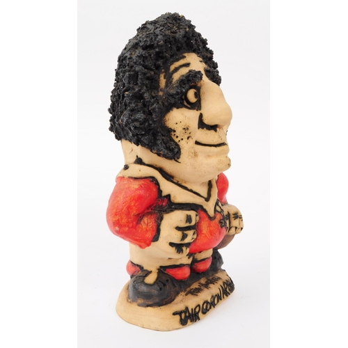 100 - John Hughes - Grogg Caricatures - A hand painted pottery Grogg caricature rugby palyer figure of t-s... 