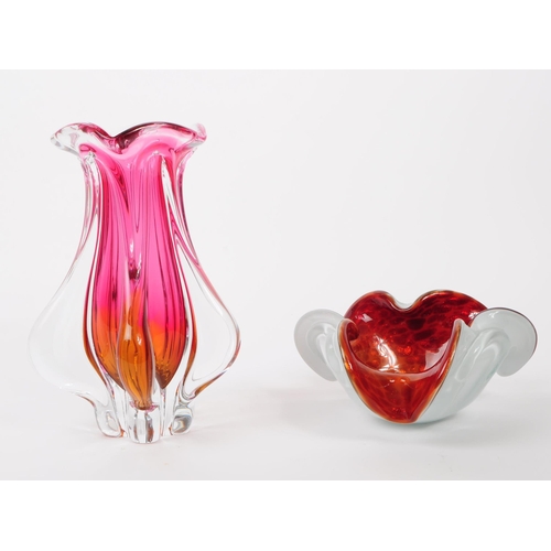 16 - Josef Hospodka for Chribska & Murano - Two vintage mid 20th century studio art glass ornaments /... 