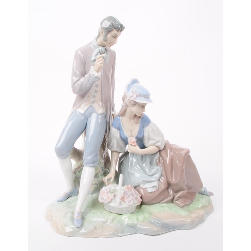 2 - Lladro - Vintage 20th century porcelain figural group Couple Pastoral model 01004669 retired 1978 st... 