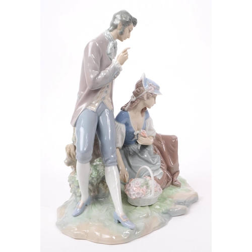 2 - Lladro - Vintage 20th century porcelain figural group Couple Pastoral model 01004669 retired 1978 st... 