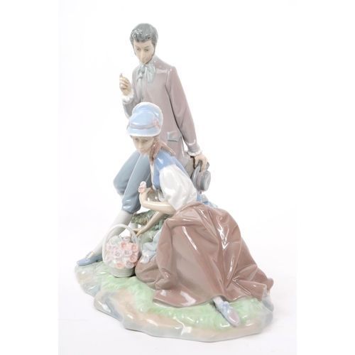 2 - Lladro - Vintage 20th century porcelain figural group Couple Pastoral model 01004669 retired 1978 st... 