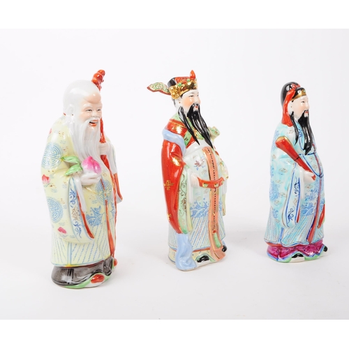 4 - Sanxing Dieties (Fu Lu Shou) statues - The three gods of fortune, prosperity and longevity. Early 20... 