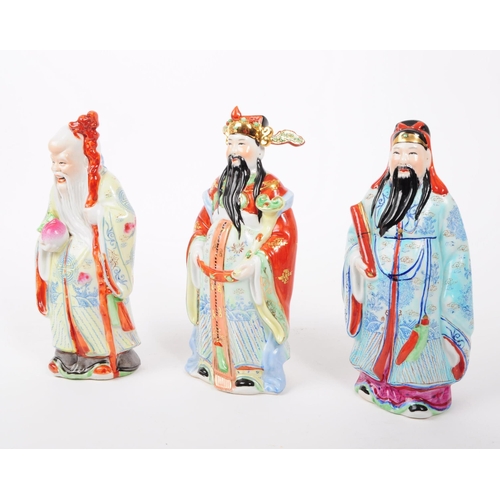 4 - Sanxing Dieties (Fu Lu Shou) statues - The three gods of fortune, prosperity and longevity. Early 20... 