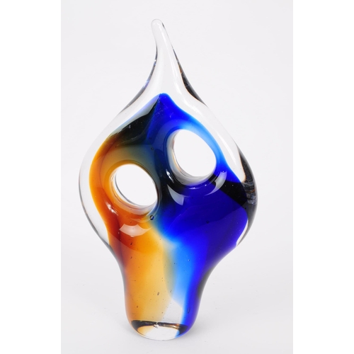 46 - Murano - A retro mid 20th century circa 1960s studio art glass sculpture / ornament. Teardrop form w... 