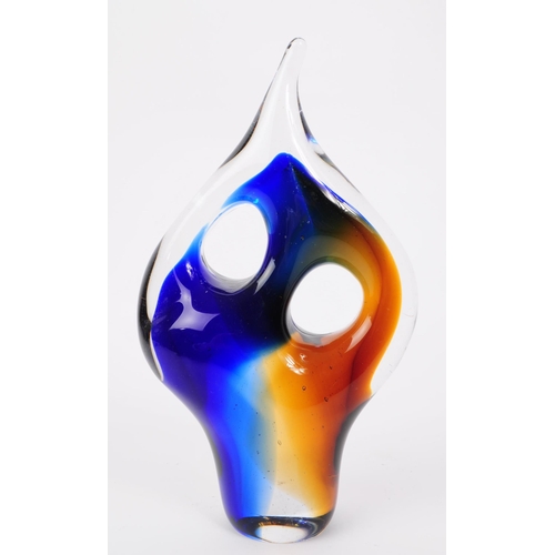 46 - Murano - A retro mid 20th century circa 1960s studio art glass sculpture / ornament. Teardrop form w... 