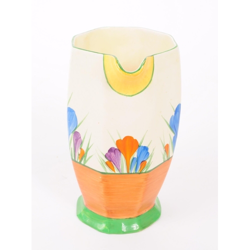 5 - Clarice Cliff - A mid 20th century Clarice Cliffe Bizzare Crocus jug. The jug having a white ground,... 