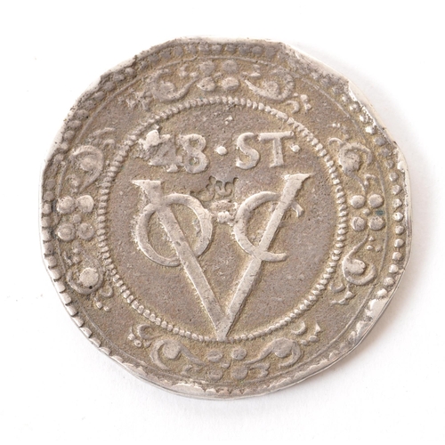 549 - Dutch East India Company - 1646 Dutch Batavia Crown 48 Stuivers silver coin. The coin having 48 ST V... 