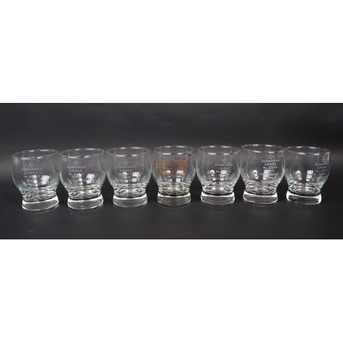 67 - A collection of twelve Masonic goblet / drinking glasses. To include Corinthian Lodge, Sincerity Lod... 