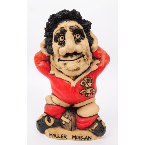 88 - John Hughes - Grogg Caricatures - A hand painted pottery grogg caricature rugby palyers figure Maule... 