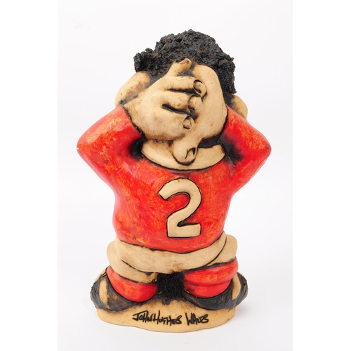 88 - John Hughes - Grogg Caricatures - A hand painted pottery grogg caricature rugby palyers figure Maule... 